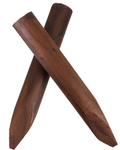 CIYODO 2 Pezzi Bordura in Legno Impregnato Pali per Recinzione Giardino per Aiuole e Decorazione Esterni Naturale Resistente per Prato e Piante