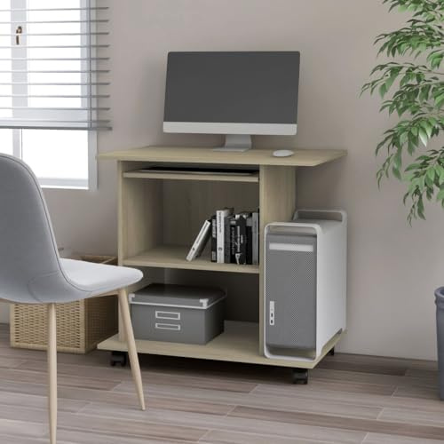 Frdhee Möbel Für Arbeitszimmer Nähtisch,Schreibtisch -Eiche 80x50x75 cm Holzwerkstoff,Bürotisch für Arbeitszimmer,Schlafzimmer,Wohnzimmer