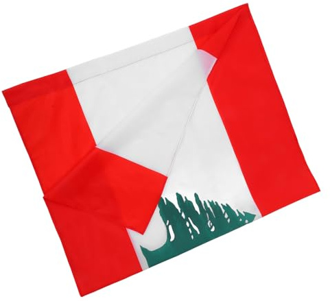 Gadpiparty Drapeau du Liban Extérieur 150X90 CM en Polyester Léger Fourreau de Fixation Couleurs Éclatantes Décoration Intérieure et Extérieure Bannière Portable pour Événements et