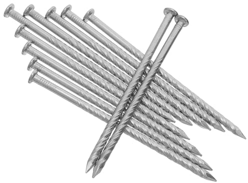 INOOMP Lot de 20 Piquets à Gazon en Acier Inoxydable 304, 12,5 Cm, Fixation Spirale pour Gazon Synthétique, Agrafes Robustes pour Toile de Paillage et Utilisation Jardin