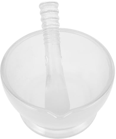 LABRIMP Juego de Mortero y Cuenco de Vidrio de 75 Ml con Mano Resistente para Moler, Adecuado para Cocina y Laboratorio, Base Antideslizante y Diseño Compacto