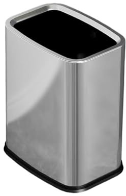 Papperskorgen Öppen Soptunna Kontorskök Sopbehållare Sopbehållare för badrum, kök, hem(Silver)