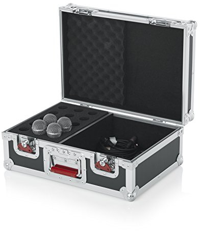 Gator Cases G-TOUR Road Case mit Schaumstoffeinlagen für (15) kabelgebundene Mikrofone und Zubehör (G-TOUR M15)