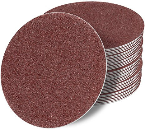 50 Stück 180 mm Exzenter Schleifscheiben P60 Körnung, ohne Lochung, red Film, Haft Klett Schleifpapier