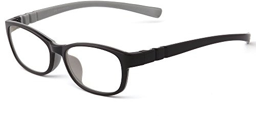 Mind Bridge Kids Blue Light Blocking Computer Video Gaming Glasses - Anti Eyestrain | Durable Cute Protection Eyewear for Children Boys & Girls Digital Screen Time & Technology Use | 558 Black Gray