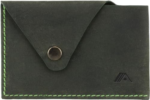 A-SLIM Tsuki Visitenkartenetui Geldbörse || Minimalistische Ledergeldbörse für Herren || Schlankes Design Kartenetui mit Knopfverschluss || Handgefertigte Vollnarbenleder-Geldbörsen für Herren UK, Raw