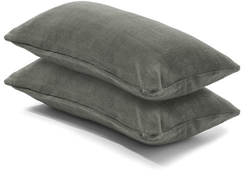 CelinaTex 2er Set Kissenbezug 40x80 cm Doppelpack Coral Fleece Kissenhülle, Kopfkissenbezug Kissen Überzug Comfortable grau 5001324