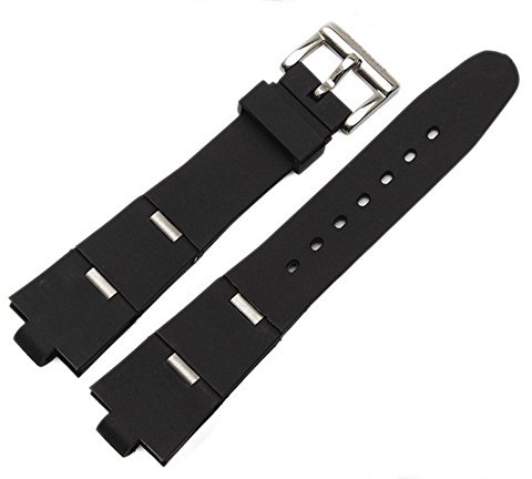 Richie strap]22 mm X 8 mm Caucho negro Buzo Correa de reloj Correa Hebilla para el sueño de las Divas