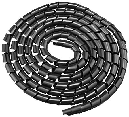 sourcing map 18mm Flexible Spirale Kabelschlauch Umhüllung Computer Organizer 3,5-4M Schwarz de