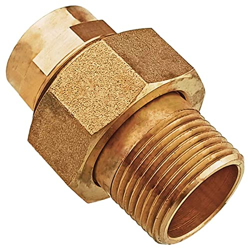 MegaHaustechnik Übergang Verschraubung flach dichtend 22 x 3/4“AG Lötfitting aus Messing für Rohr-AußenØ 22mm zum Löten, mit 3/4 Zoll Außengewinde, Trinkwasser geeignet, Nr.4331G