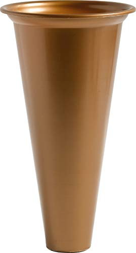 Pilla | Portafiori Interno in plastica per vaso votivo da cimitero colore ramato | Altezza 22 cm, Diametro circolare 12 cm.