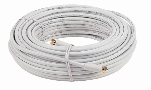 Cavo coassiale RG6 per interni ed esterni, 15,2 m, bianco