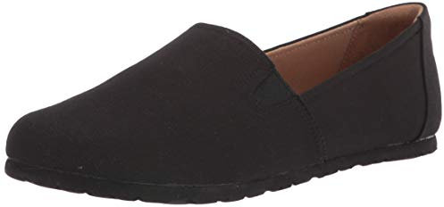 Amazon Essentials Women's Casual Slip-On Canvas Flat, Black, 9 UK