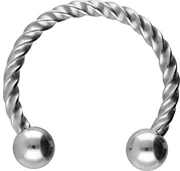PIERCINGLINE Chirurgenstahl Hufeisenring | GEDREHT mit 2 Kugeln | Piercing für Lippe Ohr Tragus Helix | Farb & Größenauswahl…
