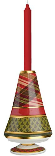 Baci Milano Xmas Tartan Portacandela Medium in Porcellana XCAN2.TAR01 Natale