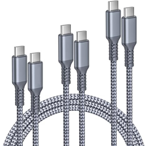 Elebase 60W for iPhone 17 USB C Cable Fast Charging Cord 0.5/1/2m | 3Pack Nylon USBC to TypeC Cable Carplay, for Apple 15 16 17e, iPad Air/Mini,Samsung Galaxy S26,Z Flip Fold 5,AirPods 4