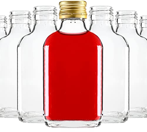 SUPERBUTELKI.PL 100 Stück Glasflaschen 100 ml mit Schraubverschluss – Mini Likörflaschen für Säfte und Getränke