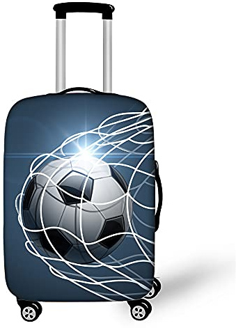 Morbuy 3D Reise Kofferhülle Kofferschutzhülle Elastisch Abdeckung Waschbar Kofferschutz Kofferbezug Reisekoffer Hülle Gepäck Luggage Cover mit Reißverschluss (Fußball,XL)