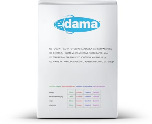 e-dama Fotopapier, selbstklebend, matt, 130 g/m², A4 (100), ED-F2HARO