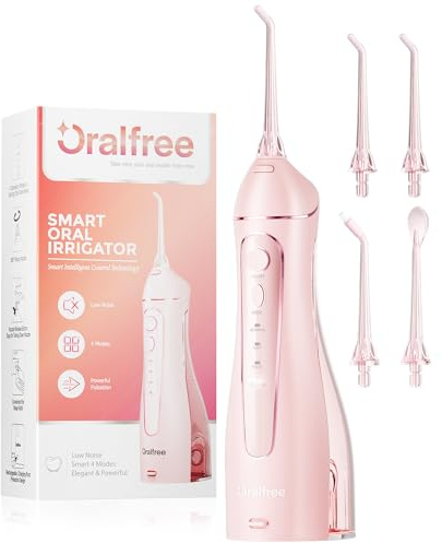 Oralfree Water flosser Teeth Picks - Dental Braces Cordless Oral Irrigator Portable Rechargeable Travel Irrigation Cleaner IPX7 Waterproof Electric Professional Flossing Teeth Cleaning for Home