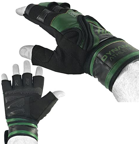 Dynamix Athletics Trainingshandschuhe Contron Combat Green - Fitnesshandschuhe Gym Gloves für Krafttraining aus Leder