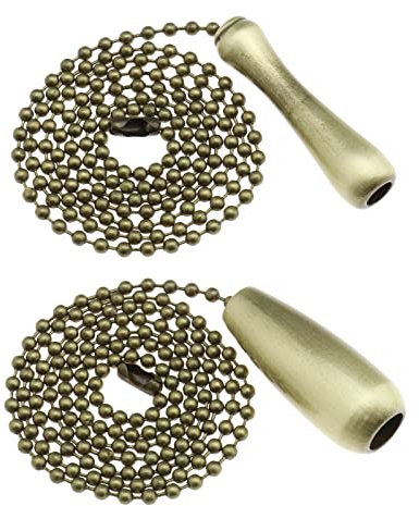 VGOL 2 Pezzi Catena Vintage Con Sfera In Rilievo Per Ventilatore Da Soffitto In Metallo Catena Con Interruttore Lampadina Catena Estensore Per Lampade Da Soffitto Ventilatori A Soffitto Lampade