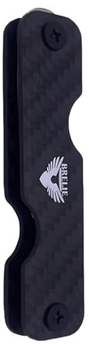 BRELIE Smart Key Chain Organizer- Key Holder for 1-12 Keys- Multifunctional- Bottle Opener- Sim Opener- Compact Carbon Fiber Key Chain- Lightweight, Black