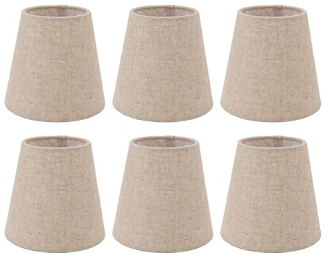 Lampenschirm Hängelampe Klein, moderner Wandlampenschirm, kleine Leinen Lampenschirme im 6er-Set, Clip-on-Glocke-Lampenschirme für Hängelampe Tischlampe Stehlampe Ersatz