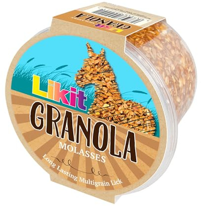Likit Snack per cavalli al muesli, gustoso e di lunga durata, allevia la noia e lo stress del cavallo, disponibile in diversi sapori, 550 g (melassa)