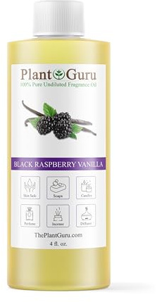 Black Raspberry Vanilla Fragrance Oil 4 fl. oz. Scented Oil for DIY Soap Making, Candles, Bath Bombs, Body Butters. Used in Aromatherapy Diffusers, Burners and Warmers. Add to Lotions and Creams.