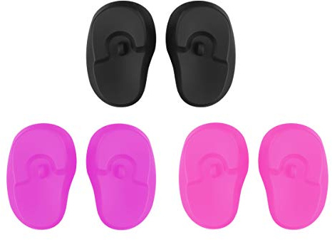 Beavorty Hair Styling Accessories 3 Pairs Silicone Ear Covers Hair Dye Ear Cover Protector Hair Perm Oil Shield Anti-Staining Earmuffs Protector for Salon Barber Hairdressing Hair Styling Tools