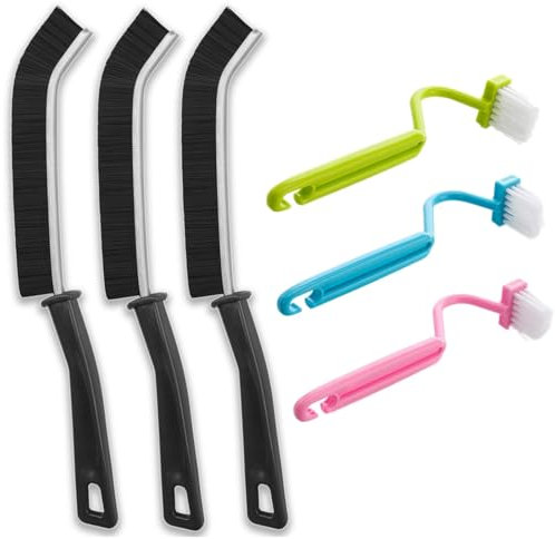 6 Pcs Crevice Cleaning Brush Under Rim Toilet Brush Toilet Edge Brush Curved Toilet Brush Gaps Cleaning Brush Window Groove Brush Multifunctional Corner Rim Cleaning for Bathroom Kitchen