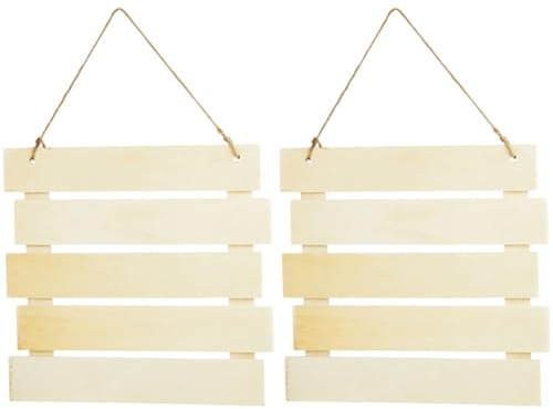 Rayher Holzschild aus Latten, zum Hängen, Blanko Holzbild zum Bemalen und Gestalten, 30,5x31,6x1,5cm, natur, FSC Mix Credit, 62865505 (Packung mit 2)
