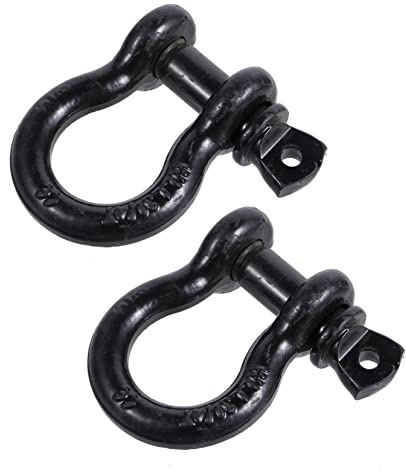 TOPPERFUN 2pcs Stainless Steel d Ring Shackles for Winch Cable Hook Stopper d Lock Towing