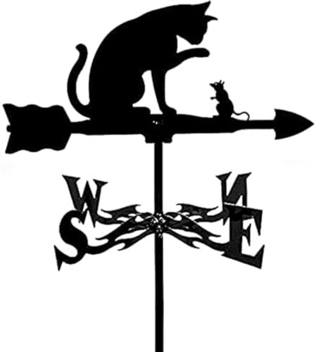 Wetterfahne mit Pfeilen, Segelflugzeugen, Ornament, Gartenstecker, Wetterfahne, Windrichtungsanzeiger, professionelles Messwerkzeug, Garten, Hof, einfache Bedienung, Katzen und Mäuse