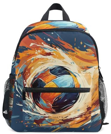 Wzzzsun Aquarell Sport Handball Kinderrucksack Rucksack Schulrucksack für Kinder Mädchen Jungen Tasche Schulranzen für Kindergarten Schule Backpack