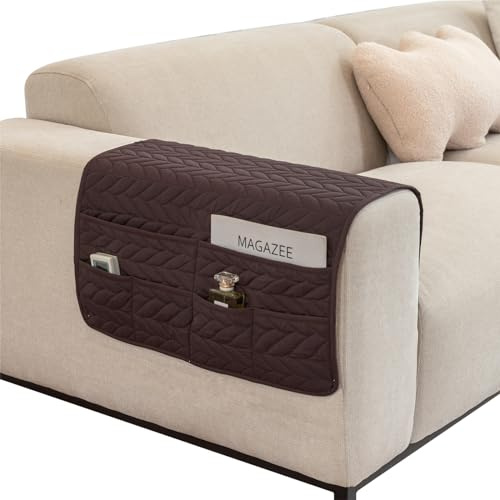Organizador de sofá, bolsillo colgante de reposabrazos, silla, bolsa de almacenamiento, sofá, antideslizante, 6 bolsillos, para mando a distancia, TV, teléfono, libro, revista, tableta
