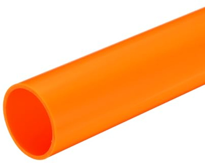 sourcing map PVC Rigid Tube 45.2mm ID 50mm OD Orange 20cm/8 | Round Pipe,Hardware Tubing High Impact for Water Pipe,Crafts