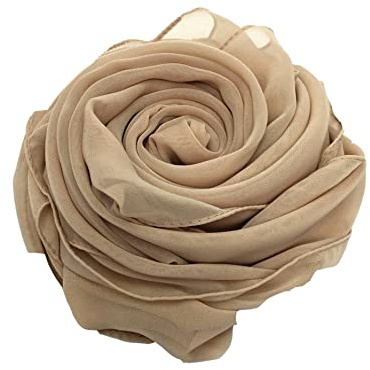 Ladies Chiffon Scarves Women Plain Neck Scarf Soft Headwrap Girls Headscarf Sheer Wrap women's scarves & wraps 160x50cm (Nude)