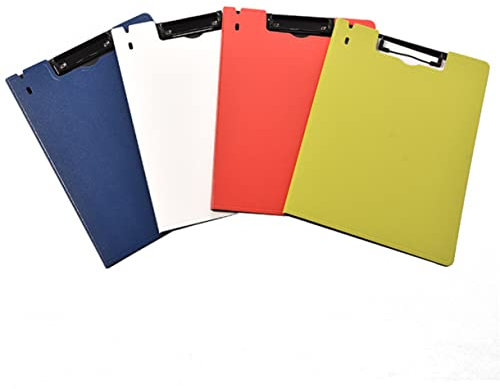Operitacx Lot De 4 Porte-documents A4 Pliables En Plastique Léger Multicolores Clip Métallique Robuste Pour Bureau, École Et Organisation De Documents