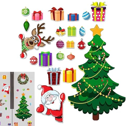 Weihnachtsmagnete, Weihnachts Kühlschrankmagnete Set Niedliche Weihnachtsmagnete Weihnachtsbaum Kühlschrankmagnete, Feiertags-Kühlschrankmagnete, Heimdekorationen