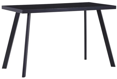 ShGaxin Esstisch, Esszimmertisch, Baumkantentisch, Dining Tables, Esszimmermöbel, Küchentisch, Schwarz 120 x 60 x 75 cm Hartglas