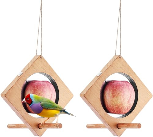 Thyle Vogelfutterstation für den Außenbereich, Garten, hängend, Apfel-Orangen-Futterstation mit Seil zum Aufhängen, handgefertigt, Natur, Oriole, Vogelfutterstation, Geschenk für Vogelliebhaber,
