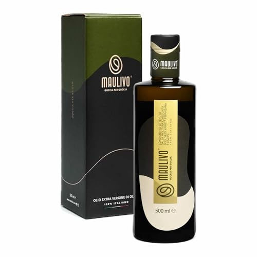 Cofanetto Regalo Astuccio Valigetta Olio EVO Extravergine di Oliva Maulivo Estratto a Freddo Peranzana Coratina Condimento Aromatizzato Limone Bottiglia 500 ml (ASTUCCIO 1 BOTTIGLIA LIMONE)