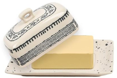 Butterdose Keramik - Butterdose 250g - Griechisches Design - butter dose - butter dish vintage - butterglocke - Spülmaschinengeeignetes Butterfass -