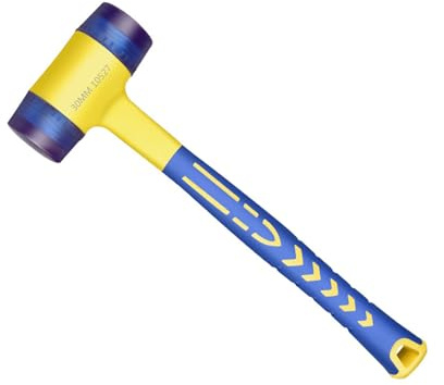 Rubber Hammer Double Face Glazing Window Nylon Hammer Integrated with Round Head Nonslip Handle Hand Tool Accessories