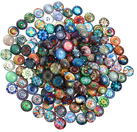 OSALADI 50 Stück Domed Patches für Diy Schmuck Runde Edelstein Aufkleber Bastelmaterial für Ohrringe und Armbänder Vielseitige Glassteine für Kreative Projekte