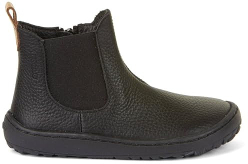 Froddo Chelsea G3160237 Bottes pieds nus en cuir nappa vieux rose + doublure polaire et fermeture éclair, Noir , 31 EU
