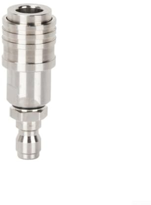 MeevrgR Accoppiatore a innesto rapido in acciaio inox da 1/4, adattatore autobloccante femmina a maschio, raccordo aria/acqua ad alta pressione (A)