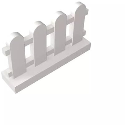 XYEIUGO GDS-1177 33303 Ornaments Picket Fence 1x4x2, White, 50 PCS | Compatible with LEGO Building Blocks. MOC components for major building brands. For custom builds and replacement parts.